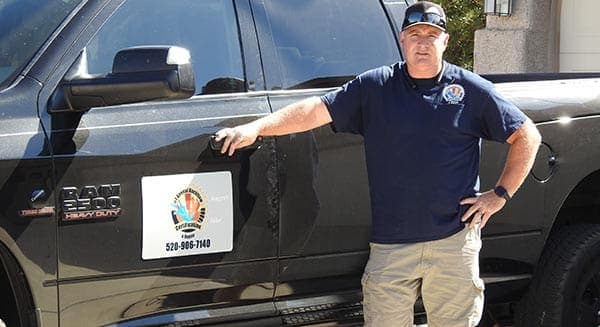 Owner Dave with the company service vehicle in Tucson